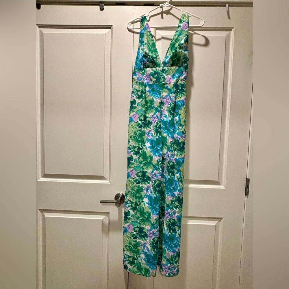 Lulus | Green Floral Jumpsuit